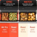 COSORI Dual Air Fryer TwinFry, 10L Flexible Capacity, Single & Double Zone Convertible, 4 Fast Heaters - Image 3