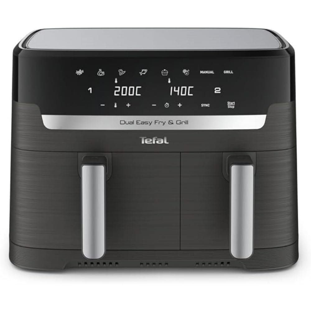 510S6vGQ3pL-5.jpg Tefal Easy Fry Dual Zone Digital air fryer, 2 Drawers, 8.3L, 8in1, Uses No Oil, Air Fry, Extra Crisp - Image 1