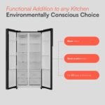 Cookology CSBS460BK 177.5cm Freestanding American Side-by-Side Fridge Freezer in Black - Image 4