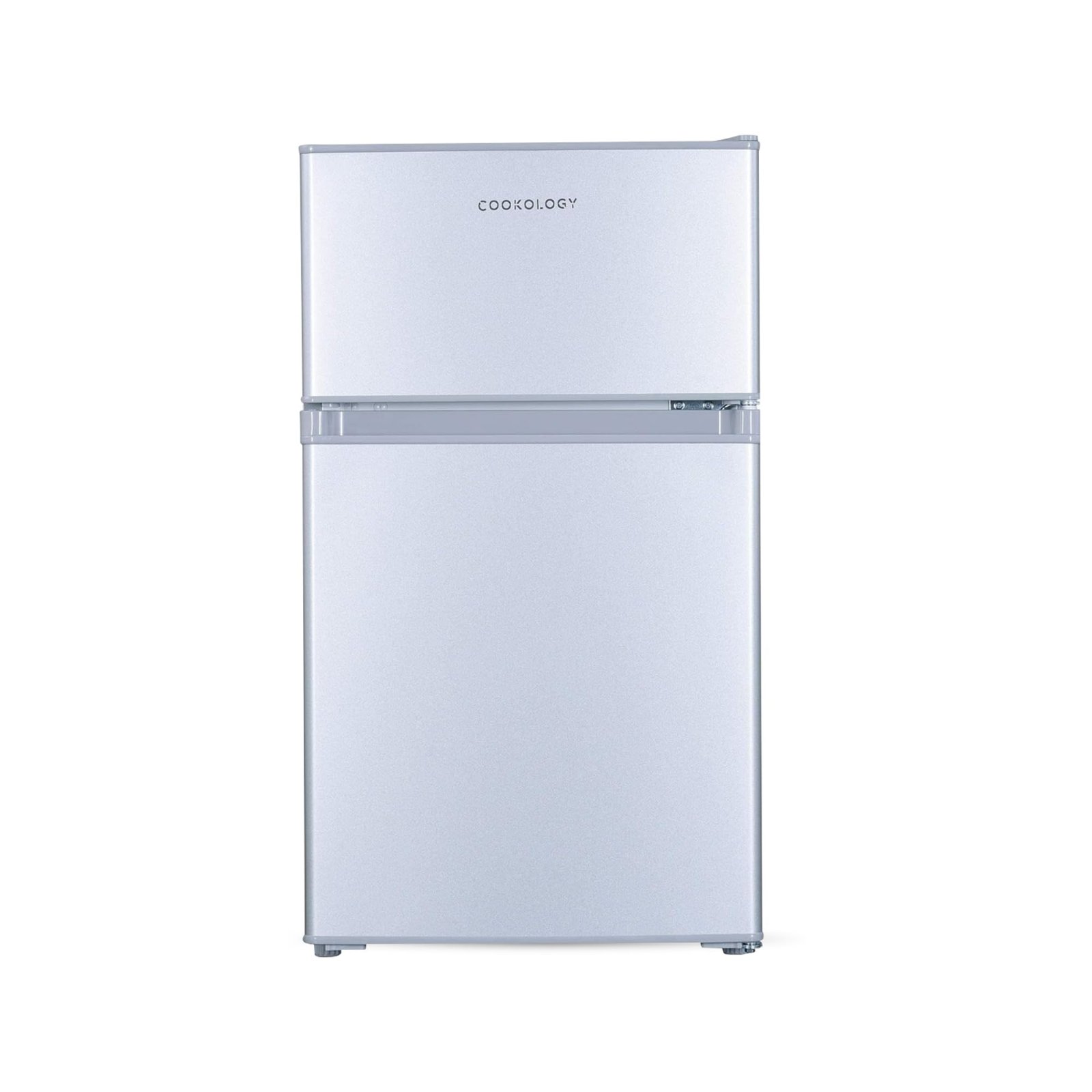 61SpjwB6s_L-6.jpg Cookology UCFF87SL 47cm Freestanding under counter Small Fridge Freezer in Silver - Image 1