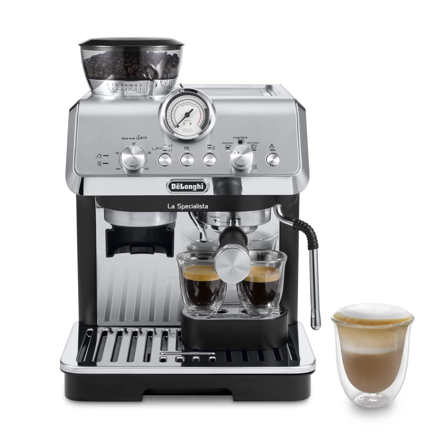 61pq5lZ6JVL-7.jpg De'Longhi La Specialista Metal Barista Pump Espresso Machine, Bean to Cup Coffee - Image 1
