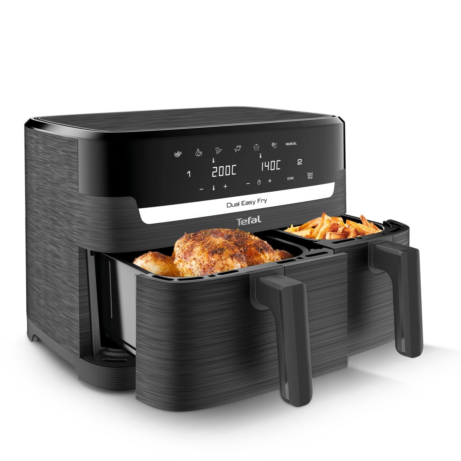 715EdCgIhxL-5.jpg Tefal Easy Fry Dual Zone Digital Air Fryer, 2 Drawers, 8.3L, 8in1, Air Fry, Extra Crisp, Roast, Bake - Image 1