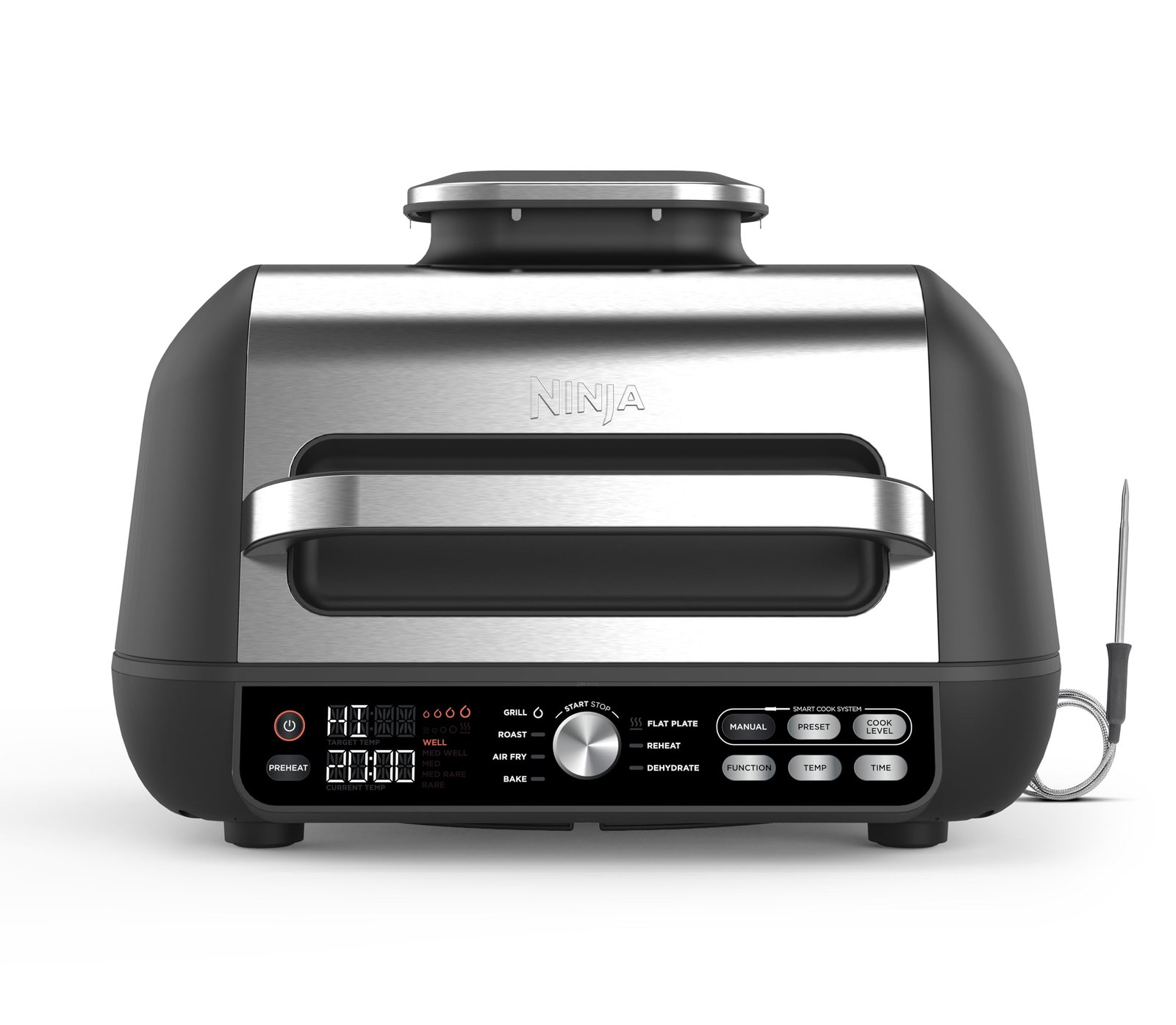 71OR4pSx1aL-6.jpg Ninja Foodi MAX PRO Health Grill, Flat Plate & Air Fryer 3.8L with Digital Cooking Probe, 7-in-1, Air Fry - Image 1