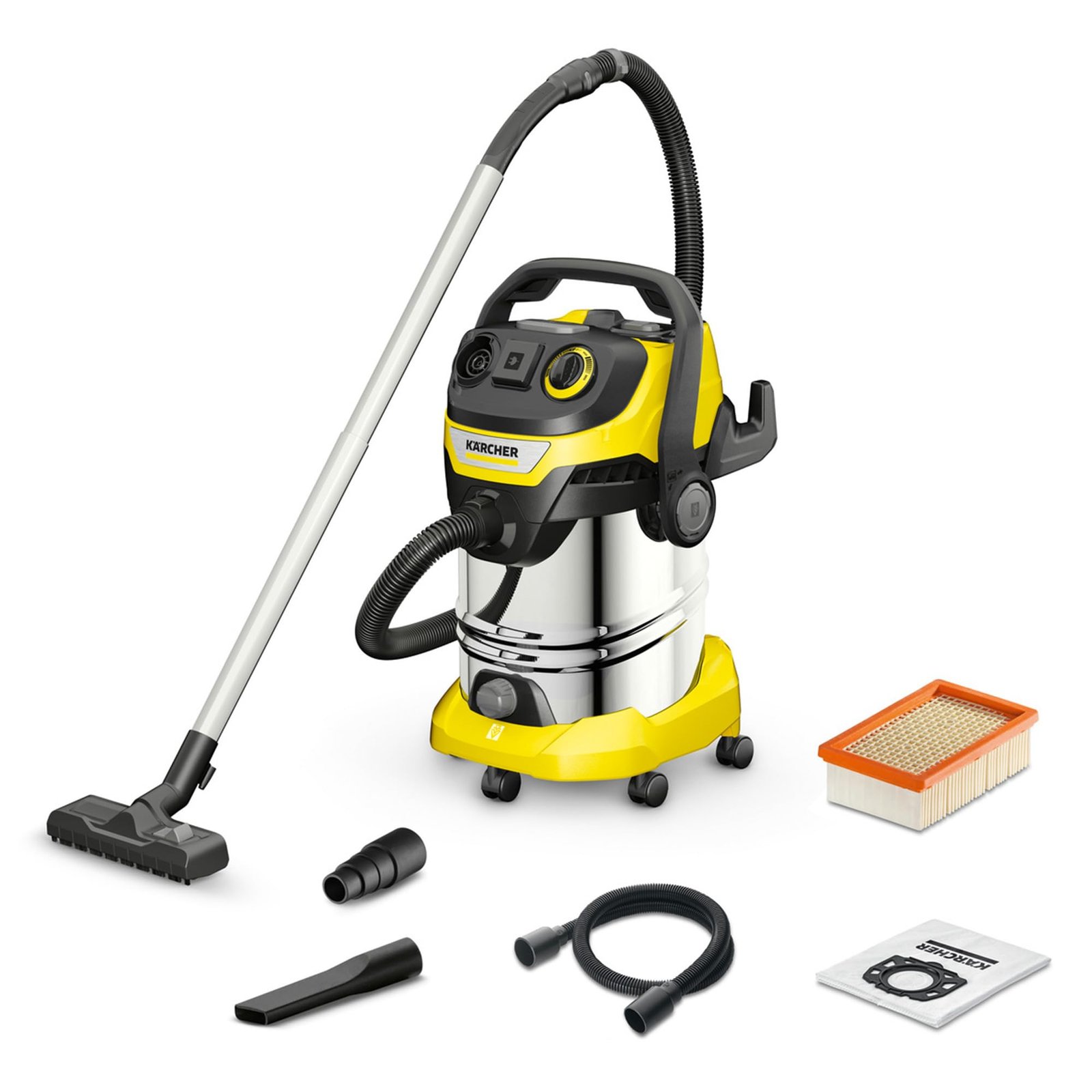 71o7Kk6f0YL-6.jpg Kärcher Wet and Dry vacuum cleaner WD 6 P Premium, blower function, 1,300 W, stainless steel container - Image 1