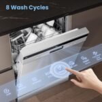 COMFEE' Freestanding Dishwasher FD1435E-X with 14 place settings, Full Size, Whisper Quiet 44dB - Image 4